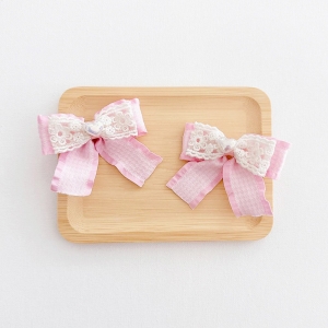 Girl Hair Clip Bow Lace Pair (GHP6324)